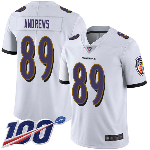 Baltimore Ravens Limited White Men Mark Andrews Road Jersey NFL Football #89 100th Season Vapor Untouchable